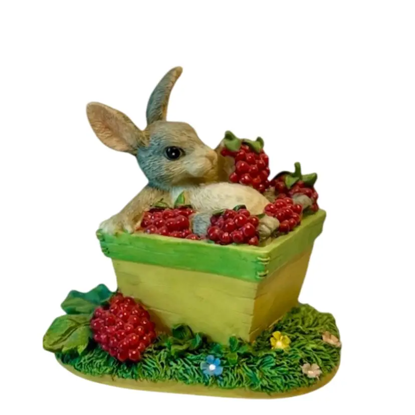 Charming Tails "The Berry Best" Bunny Rabbit Lying in Berries  Figurine 87/ 
3-1/2” T x 3-1/4”  L x  2-1/2” W