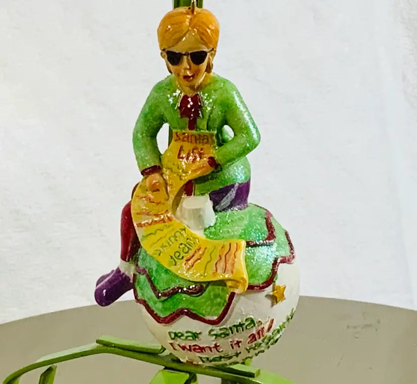 Handmade Wooden Emerson Street For Curves Vintage Christmas Ornament Approximately 4” Tall And 3” Long Super Fun Reads “Dear Santa, I Want It All”