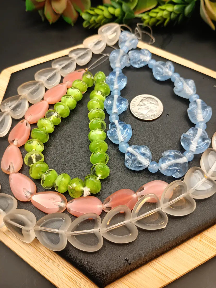 Vintage Czech Glass Bead Strands for Making Jewelry