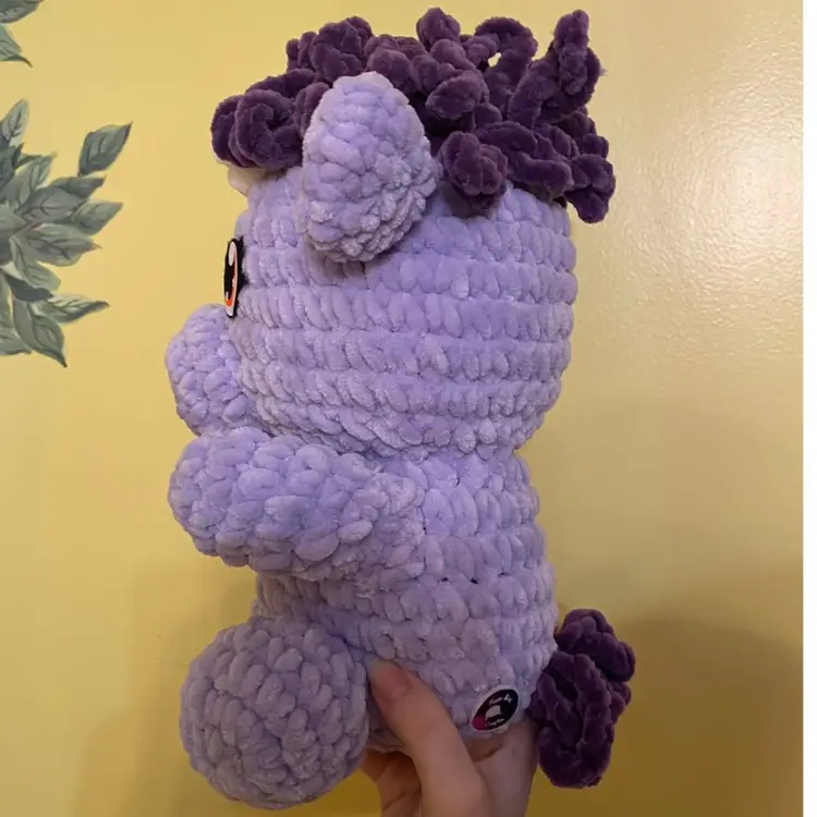 Crocheted Unicorn Approximately 13 X 8 1/2