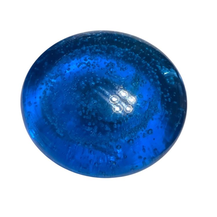 Cobalt Blue Round Glass Paperweight 2.75" x 1.5"