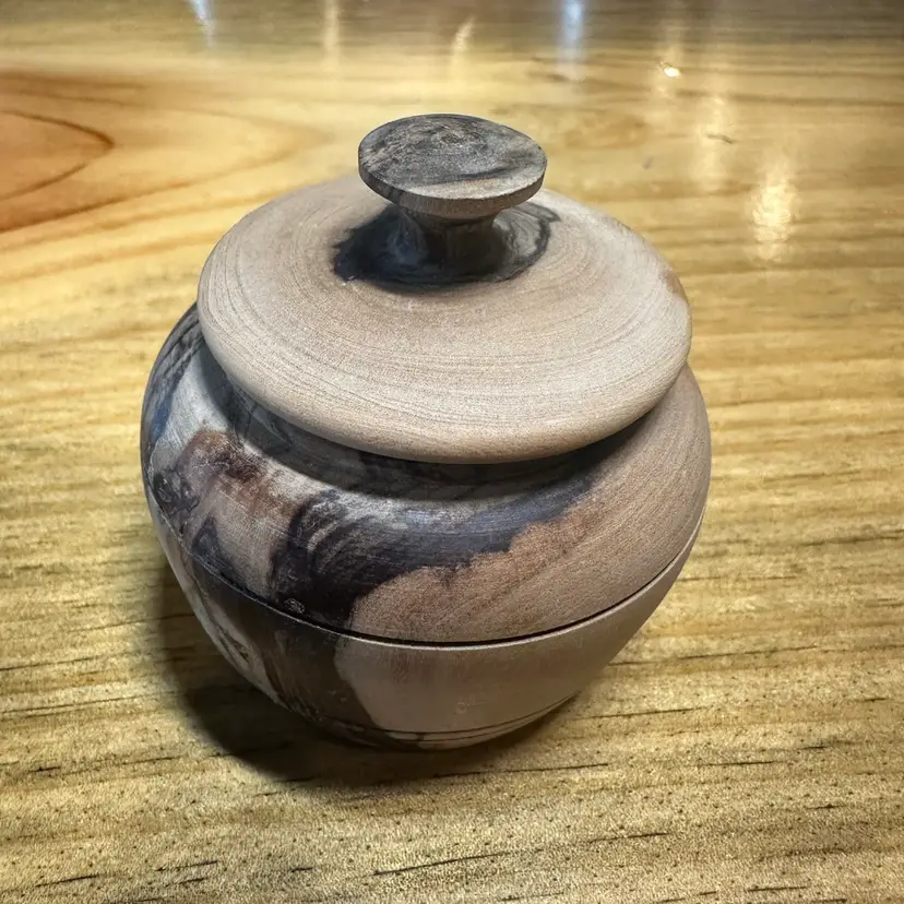 Hand Carved Wooden Container