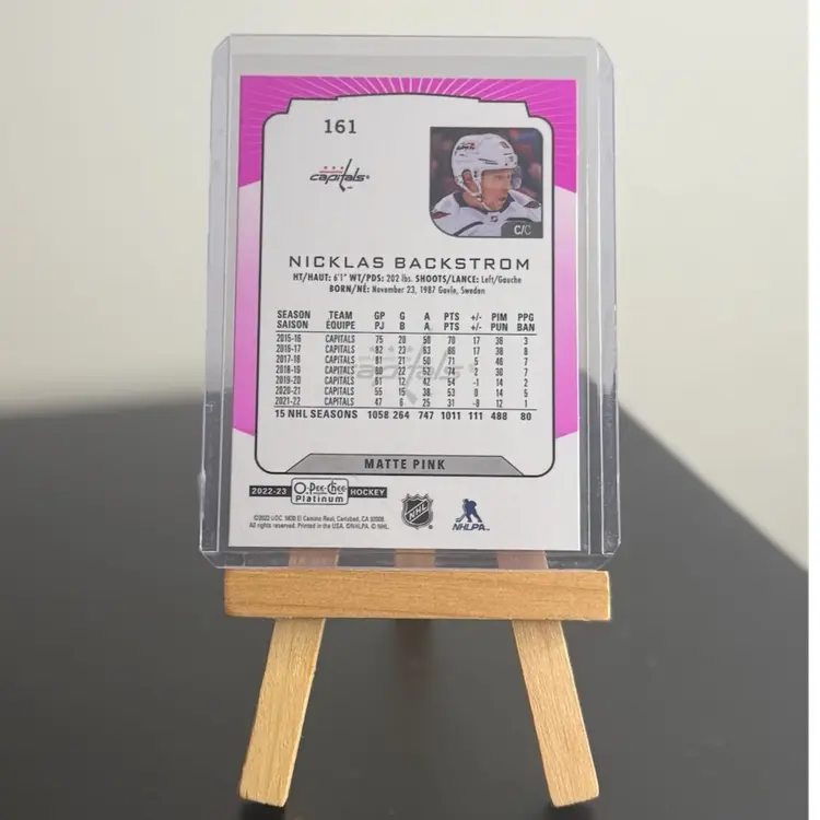 2022-23 O-Pee-Chee Platinum Matte Pink Nicklas Backstrom #161 Washington Capitals