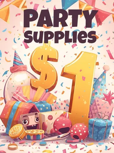 Party Supplies $1 Start Napkins Paper Plates Balloons & More