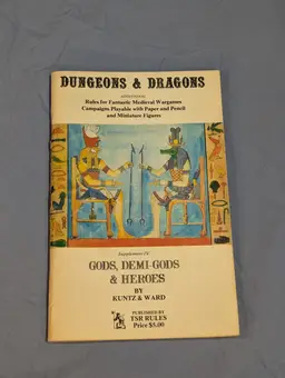 Original Dungeons & Dragons (OD&D) Supplement IV: Gods, Demi-Gods & Heroes.