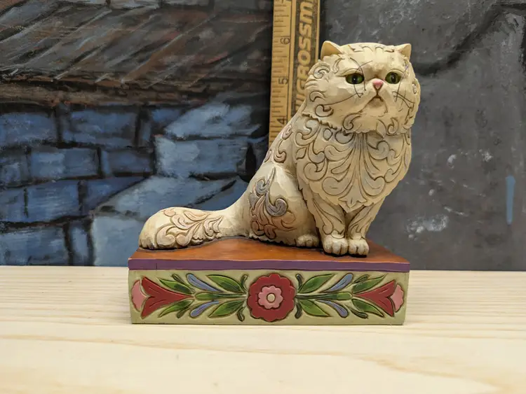 2008 Jim Shore Heartwood Creek Victoria Persian White Cat Figurine Blue eyes Kitten