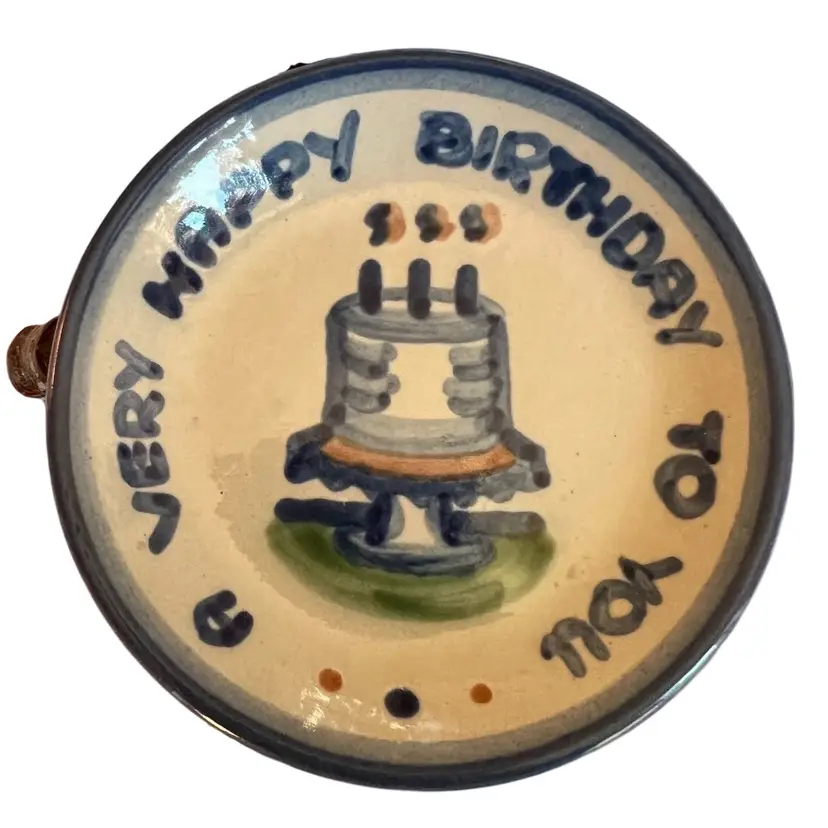 M.A. Hadley A Very Happy Birthday 4" Cupcake Plate Trinket Dish Coaster