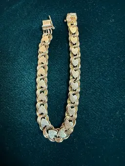Vintage Gold-Filled Triple Link Heart Bracelet