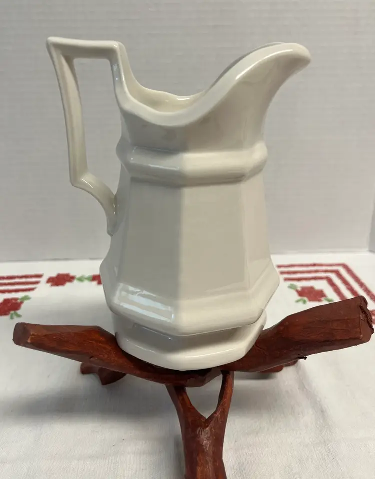 Henry Ford Museum Collection White Ironstone Small Pitcher / Creamer , Iroquois China USA