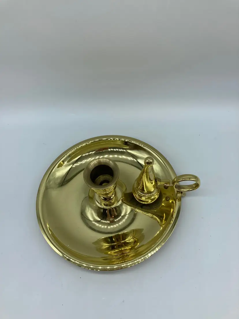 Unbranded Brass Candle Holder/Stick 6"x3" Tabletop, Removable Snuffer