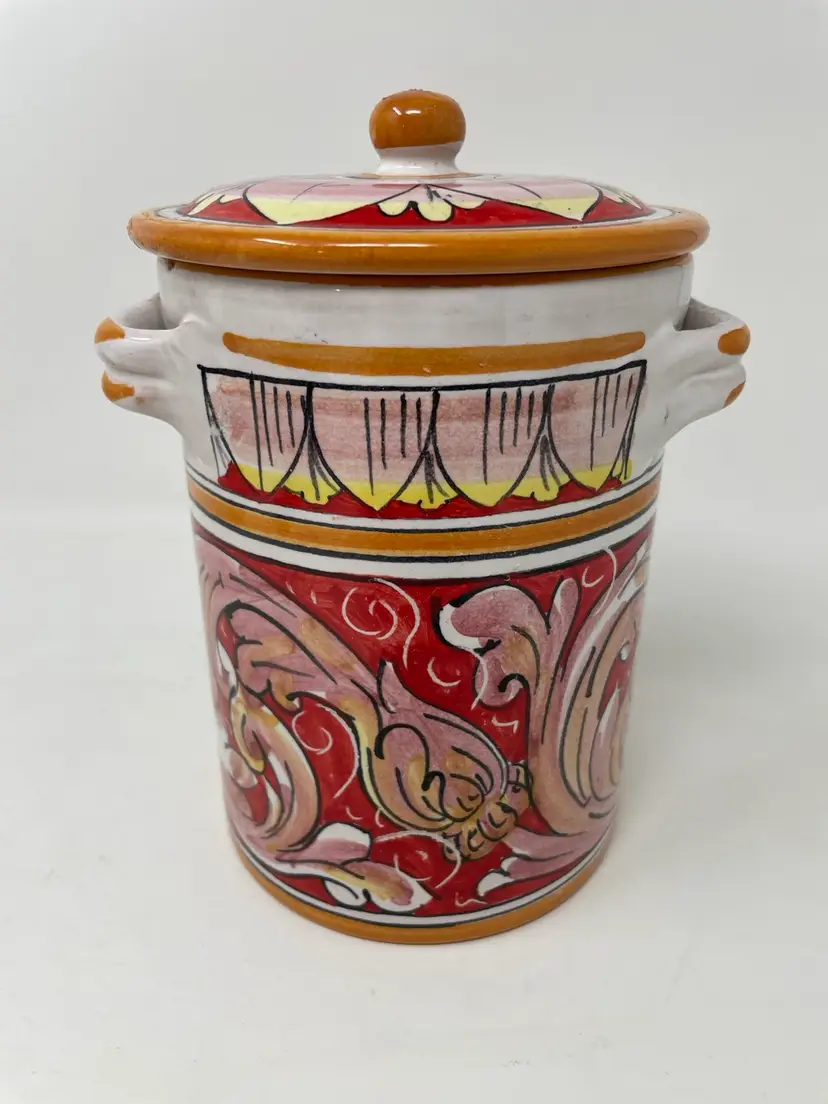 Vintage Concreta Maurizio Dell Aquila Pottery Canister