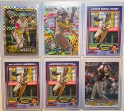 Jackson Merrill Rookie Lot (15) - Xfractor, Showpieces, Boomer's Baseball, etc. - San Diego Padres