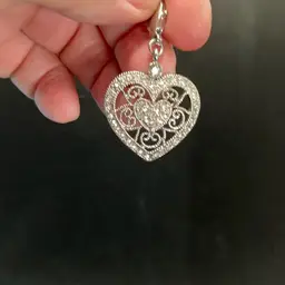 Vintage Retired Monet Charm, Silver Tone 1 1/8” Wide