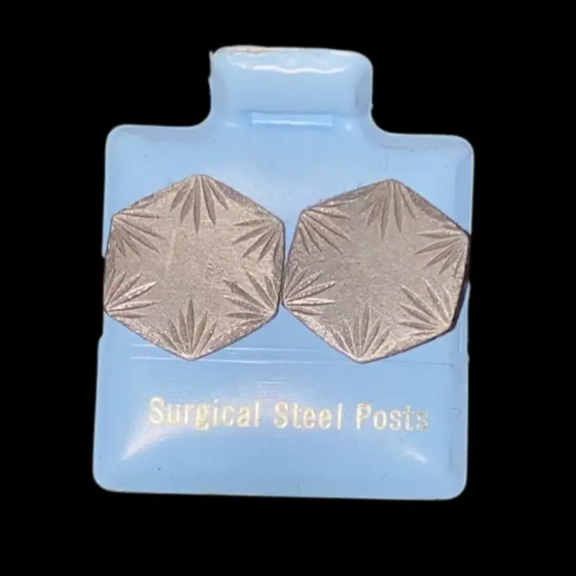 #07- New Old Stock Vintage 1980S Pewter Post Earrings As Pictured