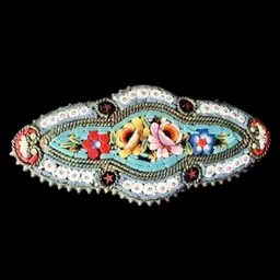 Micro Mosaic Floral Brooch 2”
