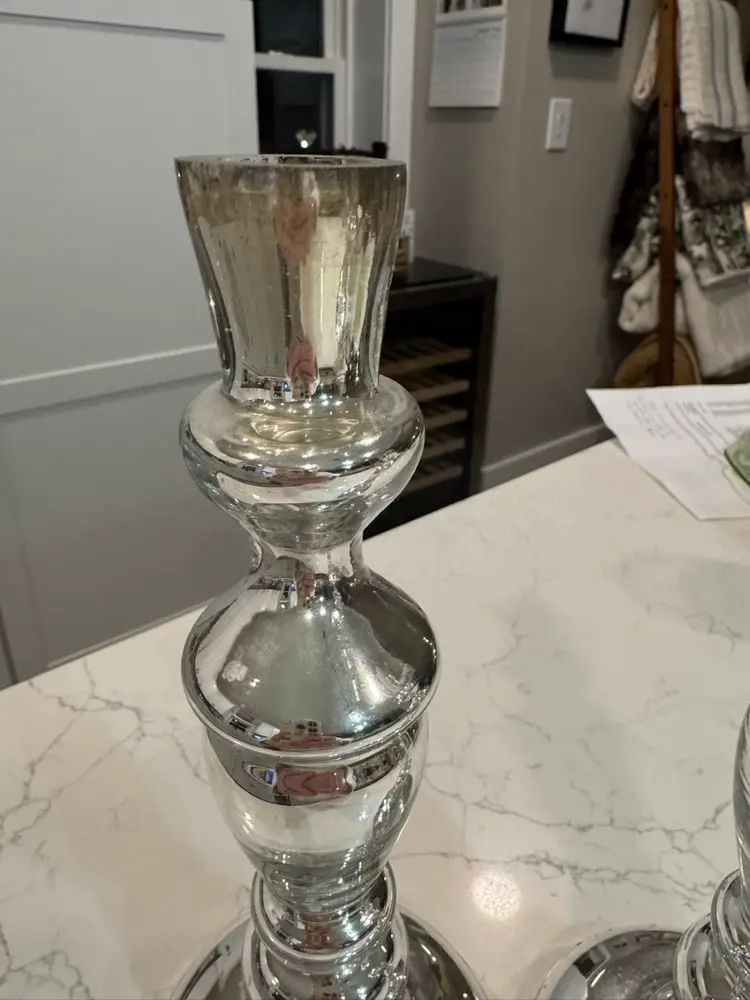Mercury Glass Candlesticks