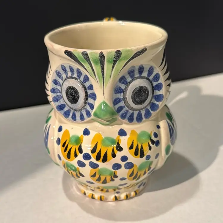 Gorky Gonzalez Hand Painted Owl Mug