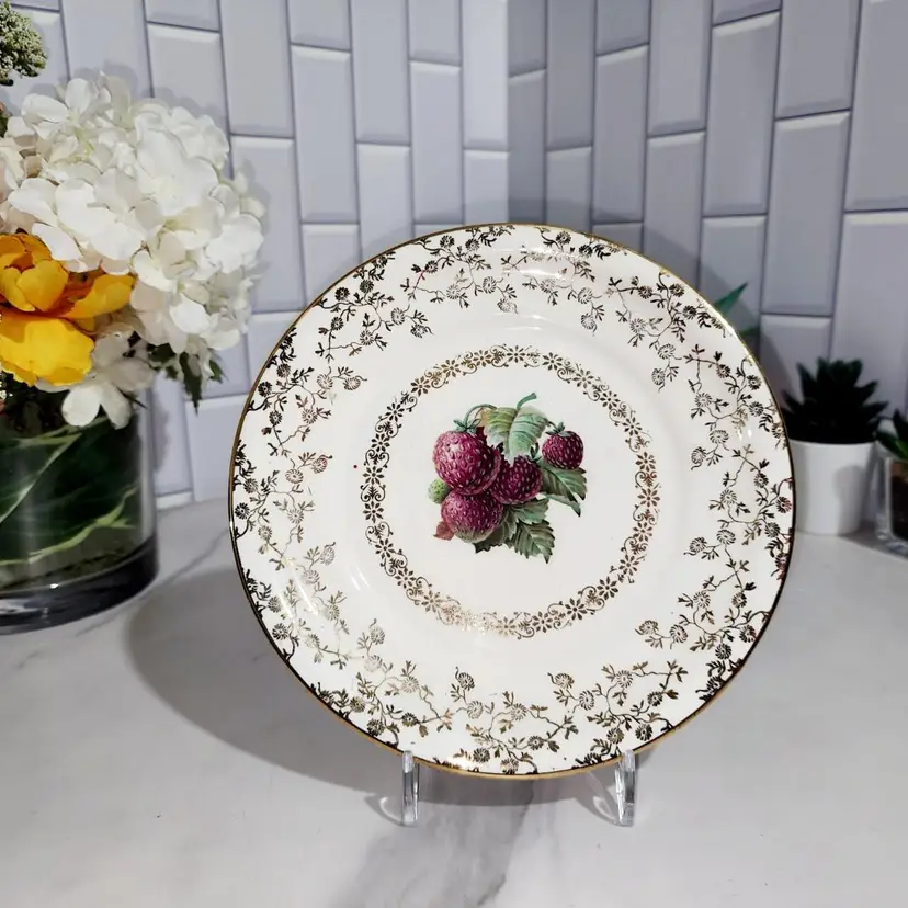 Vintage Strawberry Lunch Plate by The Harker Pottery Co.