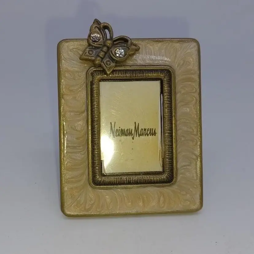 JAY STRONGWATER MINI FRAME WITH BUTTERFLY ENAMEL NEIMAN MARCUS CLIP ON OR EASEL