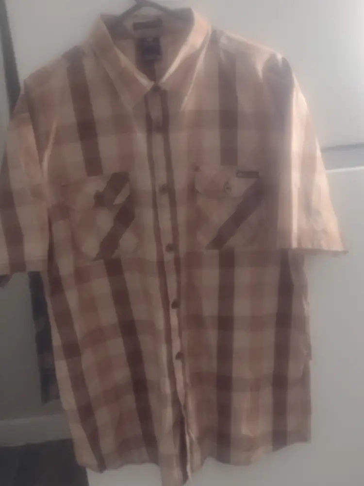 Enyce Casual Brown and Tan Plaid Shirt Size 3XL.