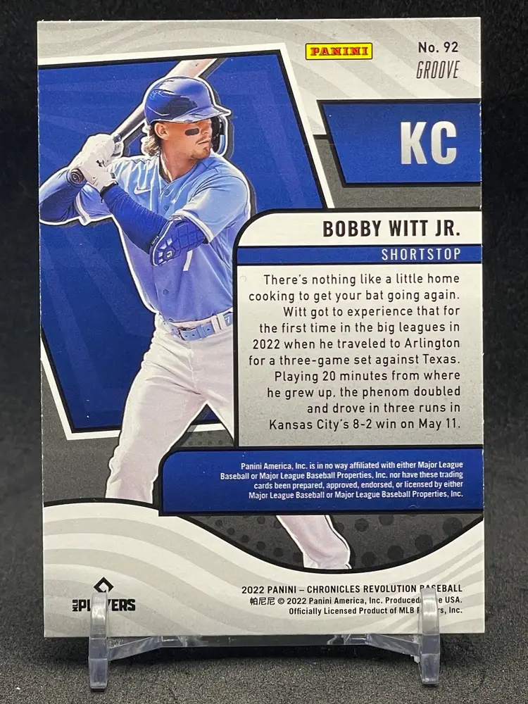 Bobby Witt Jr. - 2022 Panini Chronicles Revolution #92 Groove Rookie