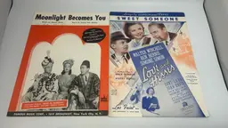 Vintage Sheet Music 'Moonlight Becomes You' & 'Sweet Someone'