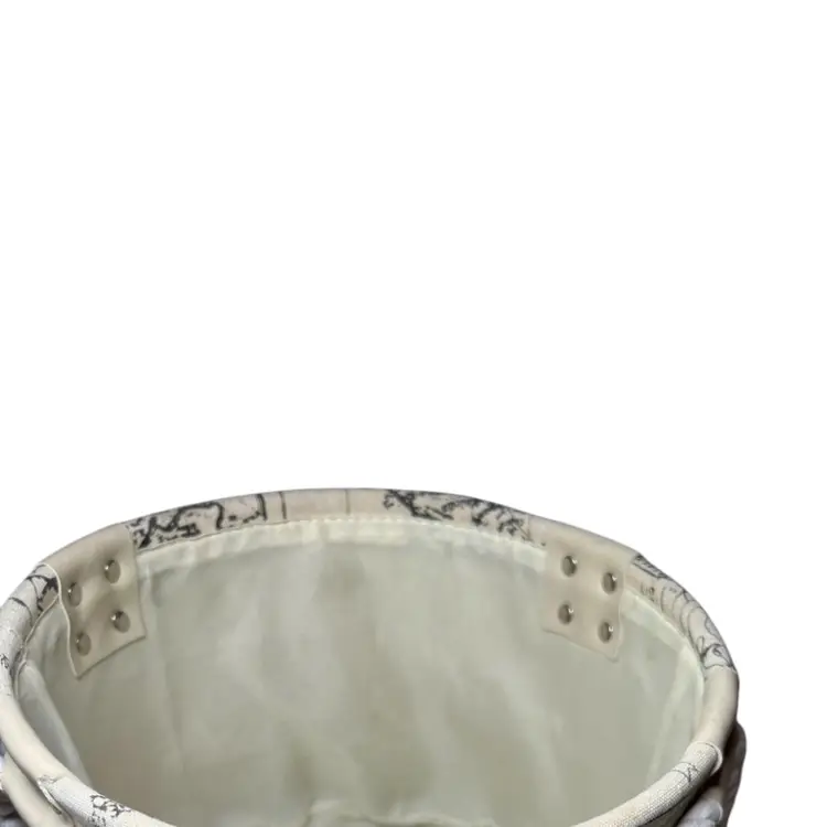 Old world canvas, tote basket with rope handles