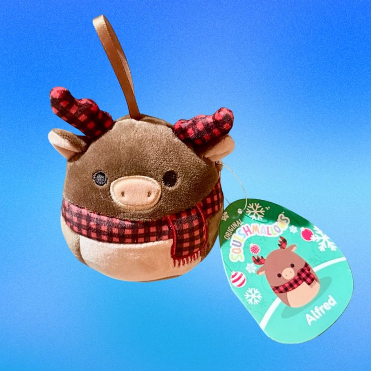 Alfred the Moose Squishmallow Plush Christmas Ornament NWT (KK)