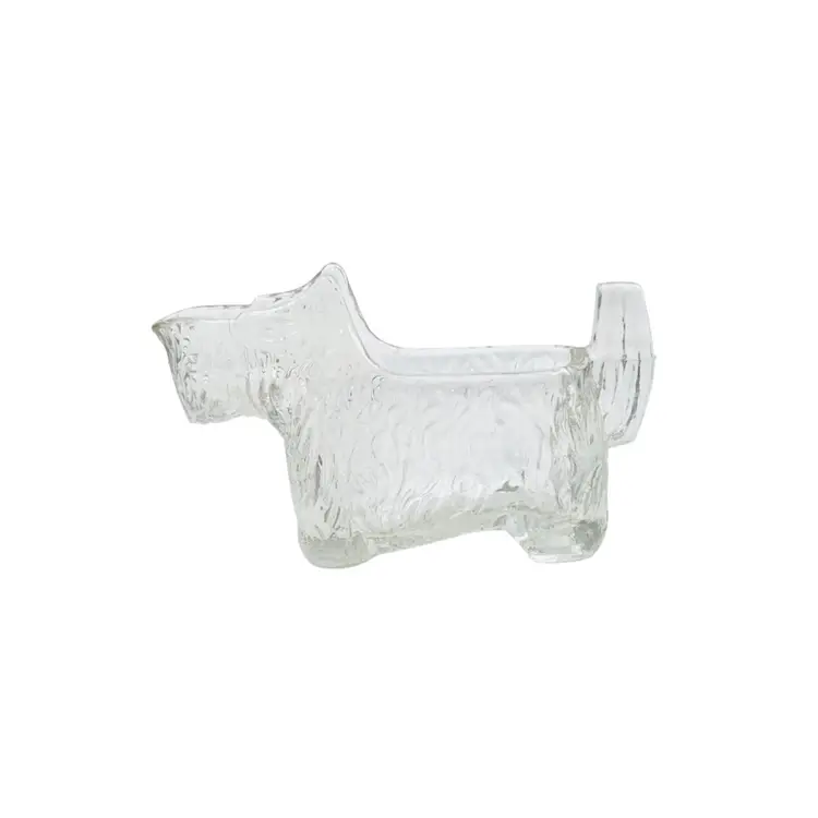 VINTAGE CREAMER GLASS SCOTTIE DOG  Scottish Terrier By L E SMITH 1930s