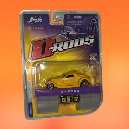 JADA D-RODS 1934 CUSTOM FORD COUPE YELLOW, 1/64