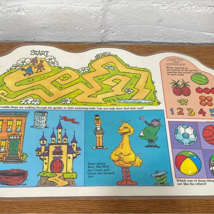 Like New Sesame Street 1982 Placemat