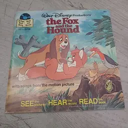 Walt Disney The Fox and the Hound Book & Record Vintage 1981 EXCELLENT