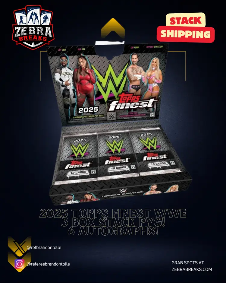 ZB 25592: 2025 Topps Finest WWE 3 Box Stack PYG 4