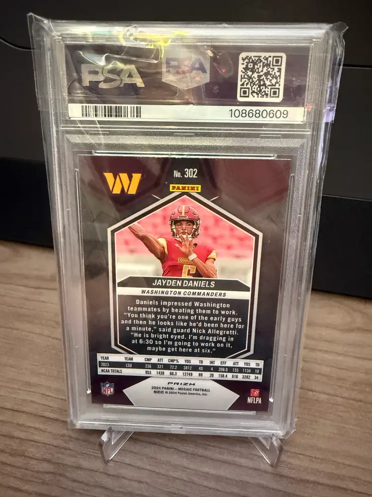 Jayden Daniels 2024 Mosaic Green PSA 10