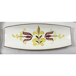 Mid-century Modern footed serving dish, Stangl pottery, Provincial, large