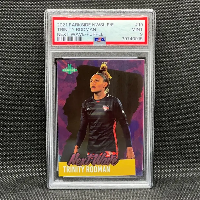 Trinity Rodman 2021 Parkside NWSL P/E Next Wave Purple PSA 9 Soccer Card