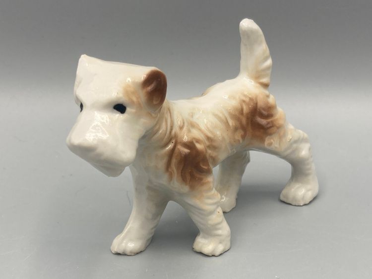 Vintage Miniature Ceramic Schnauzer Dog Figurine