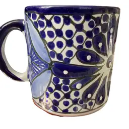 Hand Painted Mexico Talavera Extra Large Mug Redware
