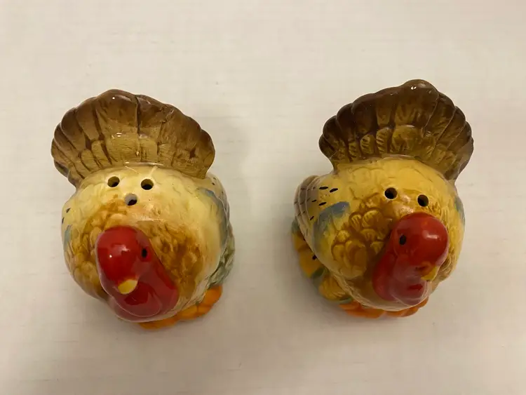 Thanksgiving Turkey Ceramic Salt And Pepper Shakers