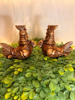 Vintage Treasure Craft 1960s Ceramic Rooster Salt & Pepper Shaker Set