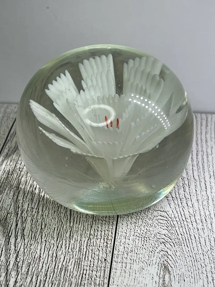 White Flower Paperweight