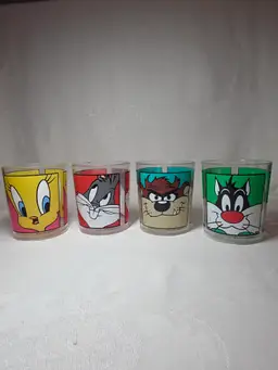 LOONEY TUNES CUPS 1991 ZAK Designs Vintage Sylvester Tweety Bugs Taz