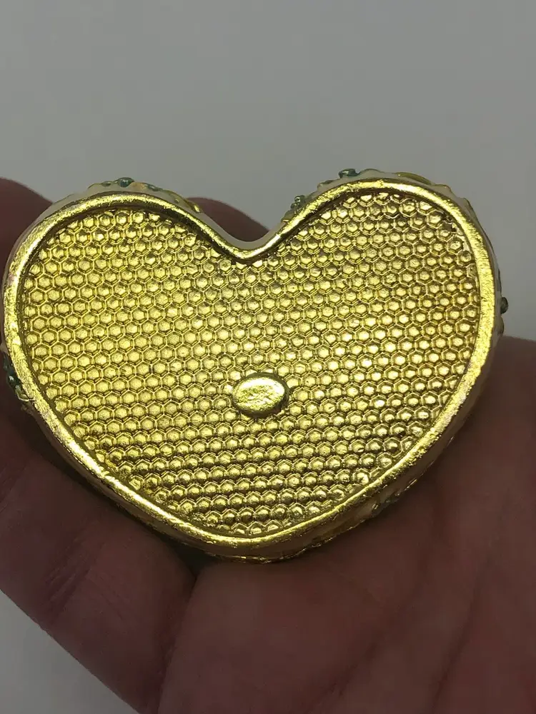 Dragonfly Enamel Hinged Heart Trinket Box