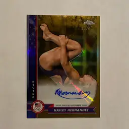 Hailey Hernandez 2024 Topps Chrome US Olympic & Paralympic Hopefuls Gold Refractor Auto /50
