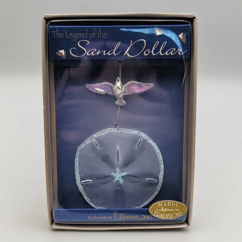 Roman Inc Legend Of The Sand Dollar With a Peace Dove Glitter Sparkle Ornament