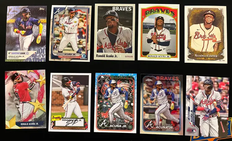 Ronald Acuna Jr. Lot of 10 Base and Insert cards