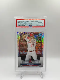 2023 Bowman Chrome NSCC Mike Trout Sparkle Refractor /99 PSA 8 Angels