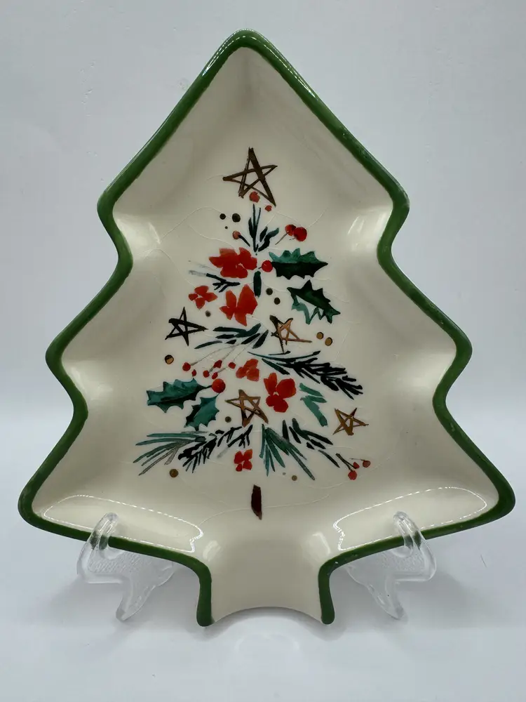 Lenox Merry and Pine Spoon Rest, Christmas Tree Shaped, Holiday Decor, By Lenox, Made In China, MPN 886543