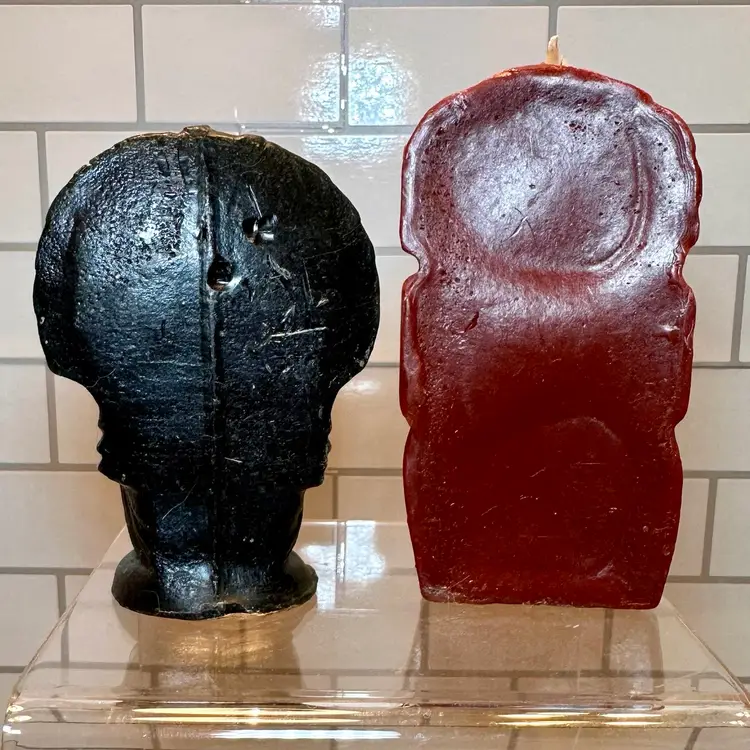 Vintage Gurley Turkey 3-1/2"& W&F Mfg Angel 4” Wax Candles Unlit