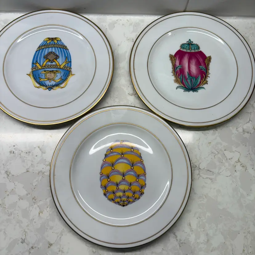 Set of 3 I. Godinger Limoges Style Decorative Plates